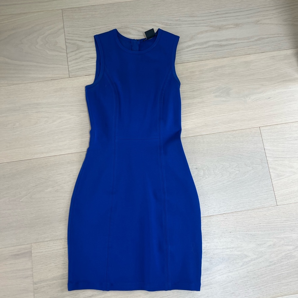 Armani Exchange Blue Sleeveless Sheath Mini Dress